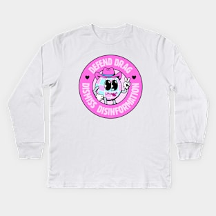 Defend Drag Dismiss Information - Drag Queen / Drag Race - Disco Cowgirl Kids Long Sleeve T-Shirt